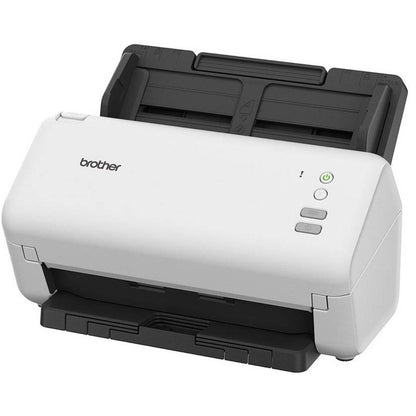 Brother ADS-3100 High-Speed Desktop Color Scanner, 600x600 dpi Optical Scan Resolution, 40ppm Simplex / 80ipm Duplex Scanning, 60-Page ADF, Image/Text Optimization, USB 3.0, White | 5WDE0100173