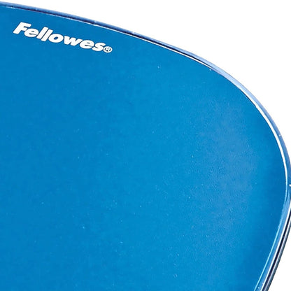 Fellowes Crystals Gel Mouse Pad with Wrist Support | Ergonomic Gel Wrist Rest | Non-Skid Base | Optical & Laser Mouse Compatible | Blue | 91141
