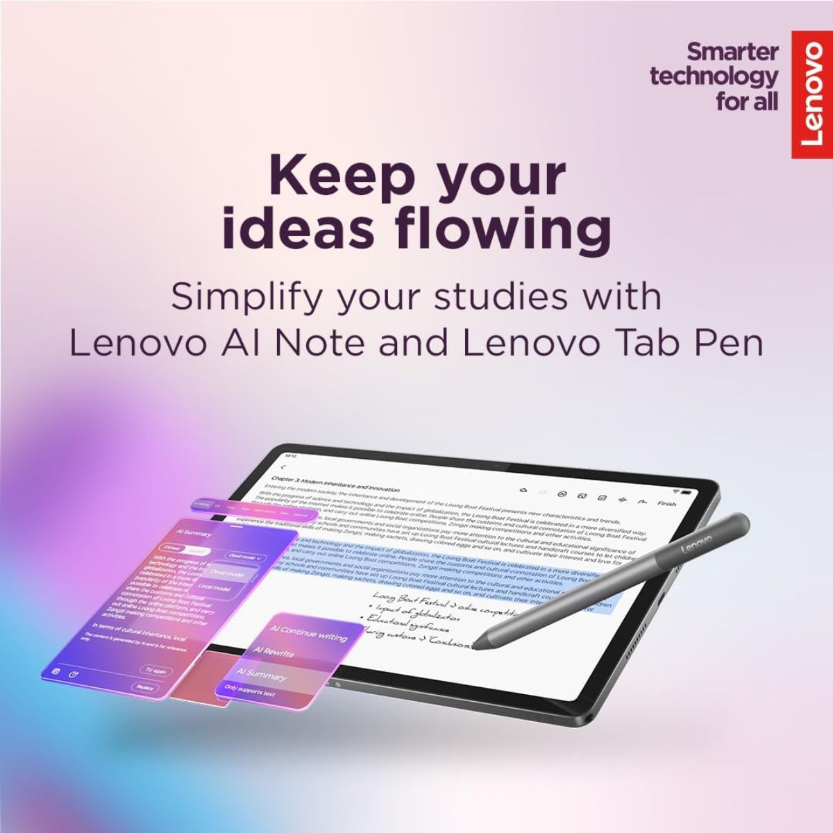 Lenovo Idea Tab 11 Tablet | 11" 2.5K IPS 90Hz Display | 8GB RAM | 128GB Storage | 5G & WiFi | Keyboard & Tab Pen Included | Luna Gray | ZAFM0595AE