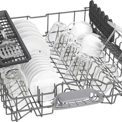 Siemens iQ100 Free-Standing Dishwasher SN216I00AM, Vario Speed, Rack Matic, Hygiene Plus Motion, Inherent Heat Drying System, Brushed Steel Anti-Fingerprint