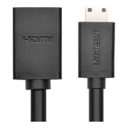 UGREEN 20137 Mini HDMI Male to HDMI Female Cable Adapter | 22cm | 4K @ 60Hz | 10Gbps | 3D | Audio-Video Sync | Black
