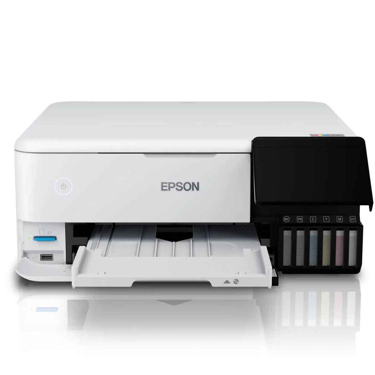 Epson EcoTank L8160 3-in-1 A4 Photo Printer, 6-Colour Claria ET Ink, Print/Scan/Copy, Duplex Printing, Wi-Fi, Ethernet, AirPrint, White | L8160