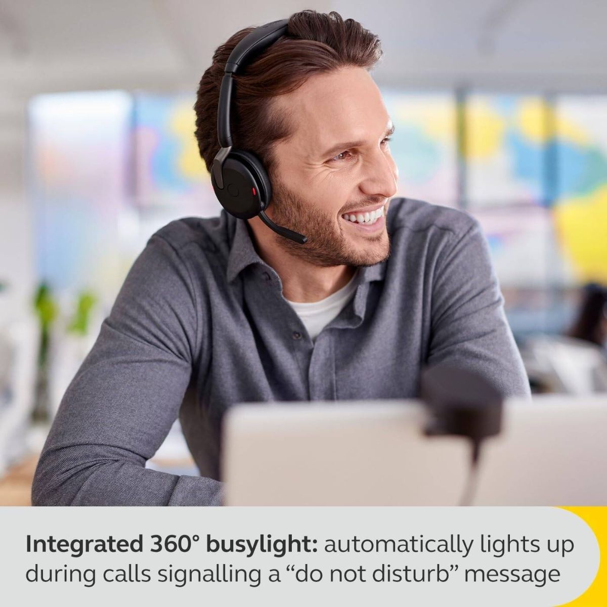 Jabra Evolve2 65 Flex Professional Wireless Headset | Hybrid Active Noise Cancellation | Microsoft Teams Certified | USB-A Dongle | Black | 26699-999-999