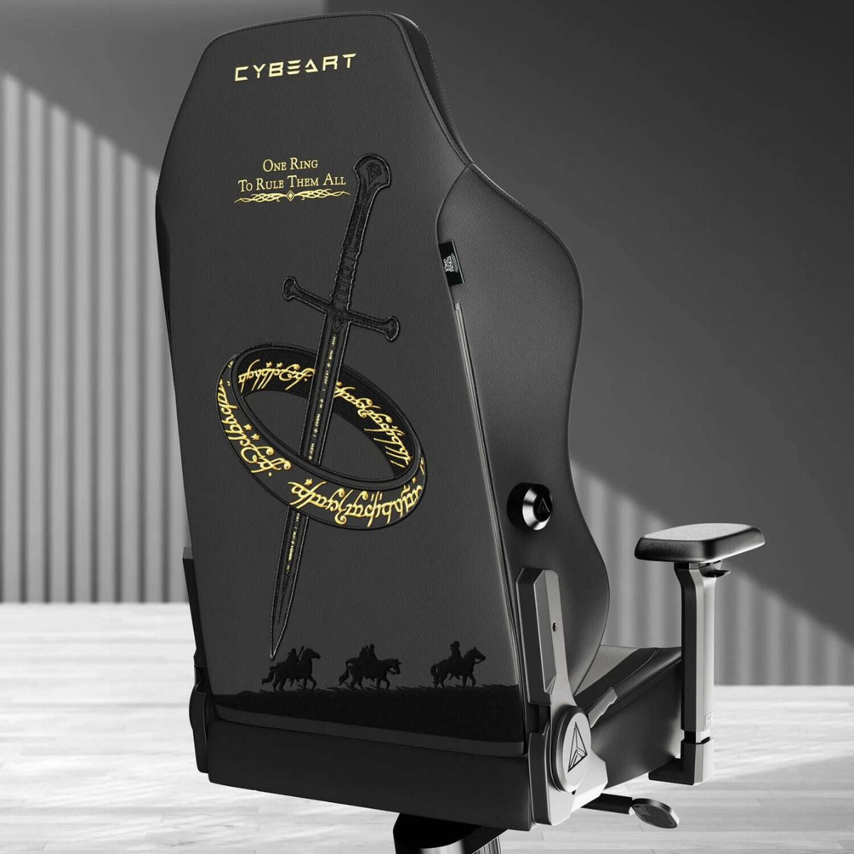Cybeart Lord of the Rings Blacked Licensed Edition Gaming Chair | Supreme PU Leather | Cold-Cured Foam | 4D Armrests | 165° Recline | 150kg | LRB