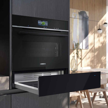 Siemens iQ700 BI710C1B1B Built-In Warming Drawer – 60x14 cm, Black, Push & Pull, Home Connect