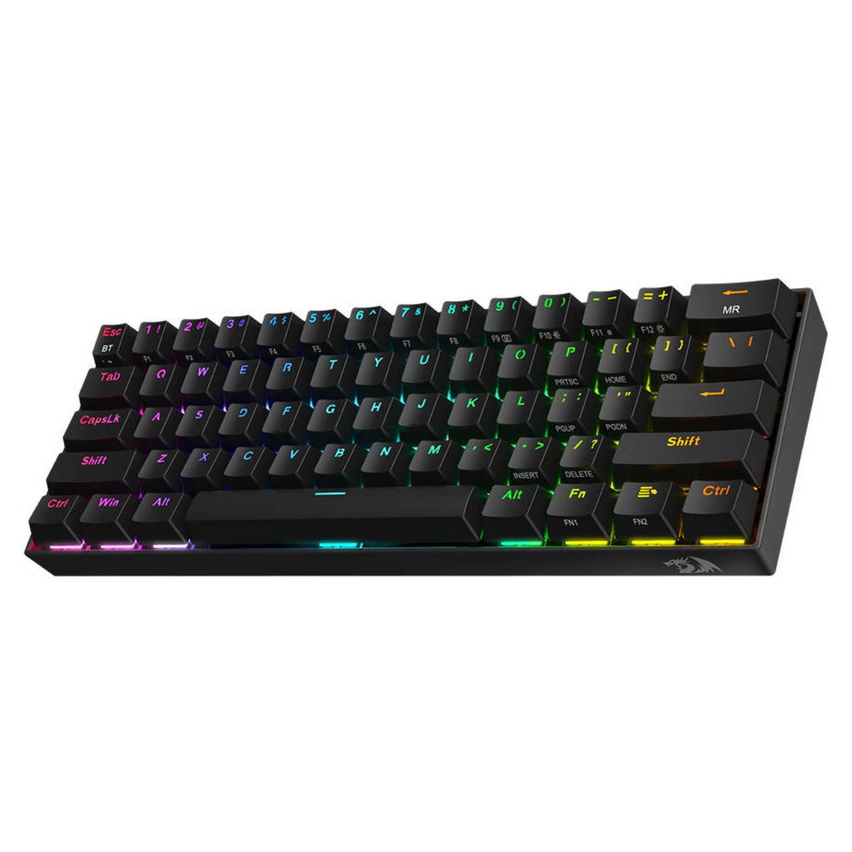 Redragon K530 Pro Draconic 60% Wireless RGB Mechanical Keyboard | Bluetooth 5.0 | Hot-Swappable Switches | Detachable USB Type-C | Red or Brown Switch Options | Black | K530RGB-PRO-RED / K530RGB-PRO-BROWN