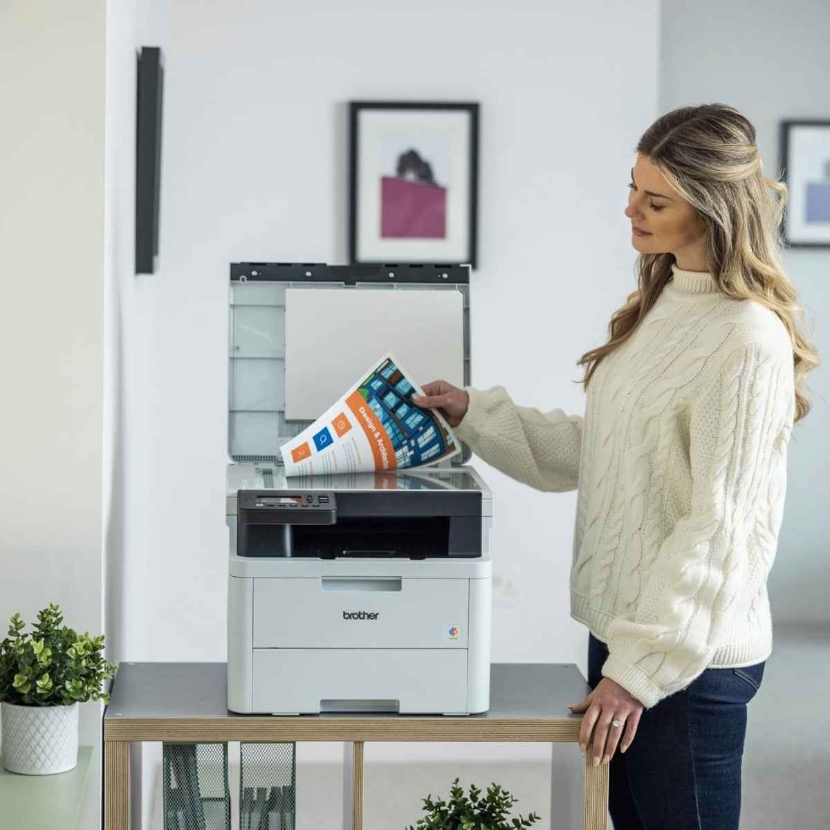 Brother DCP-L3520CDW Color Laser Printer – Print, Scan, Copy, 18/19 ppm, 600 × 600 dpi, WiFi, Duplex Printing, 250-Sheet Tray, White | DCP-L3520CDW