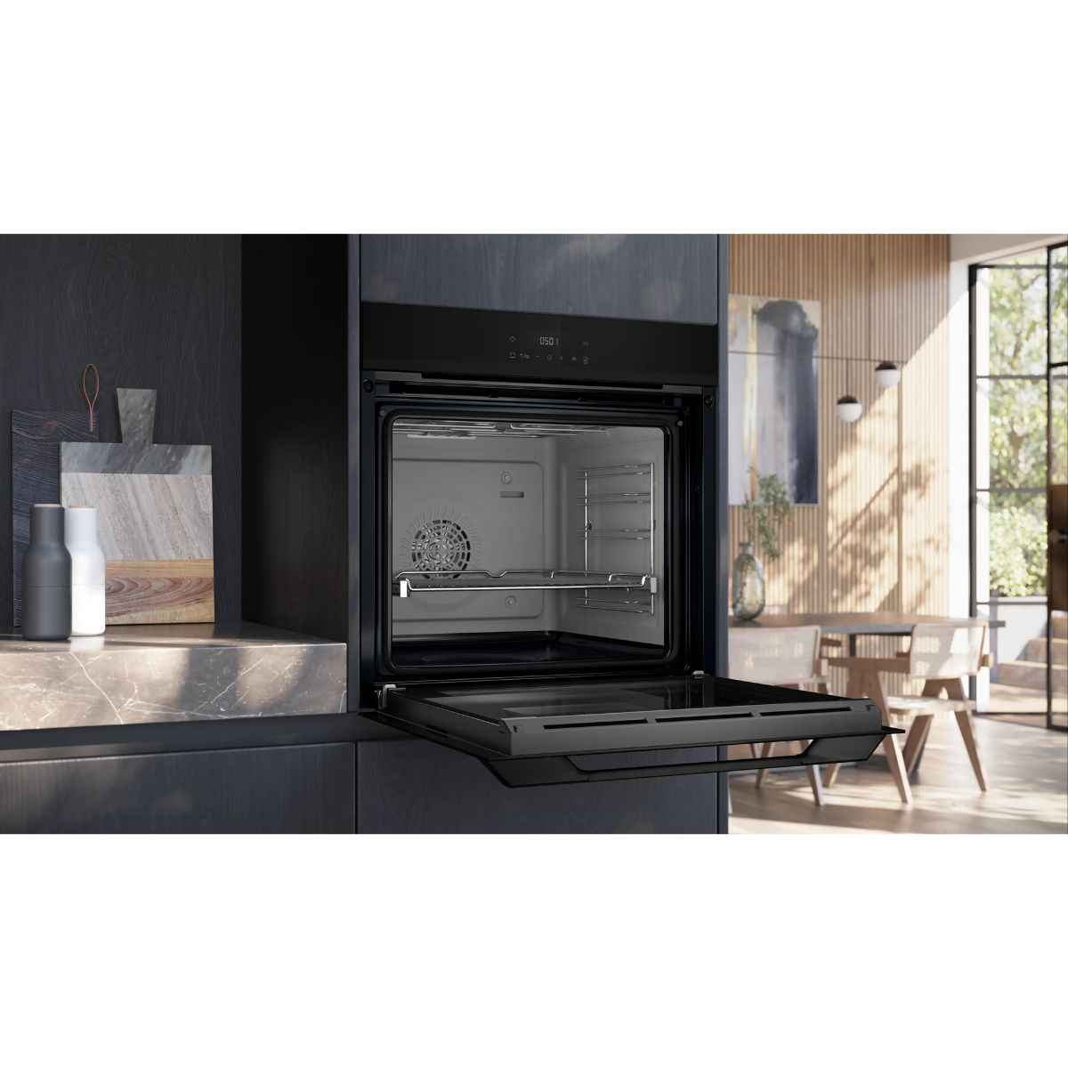 Siemens iQ500 60cm Built-In Oven – Black (Model HJ852GEB0M)