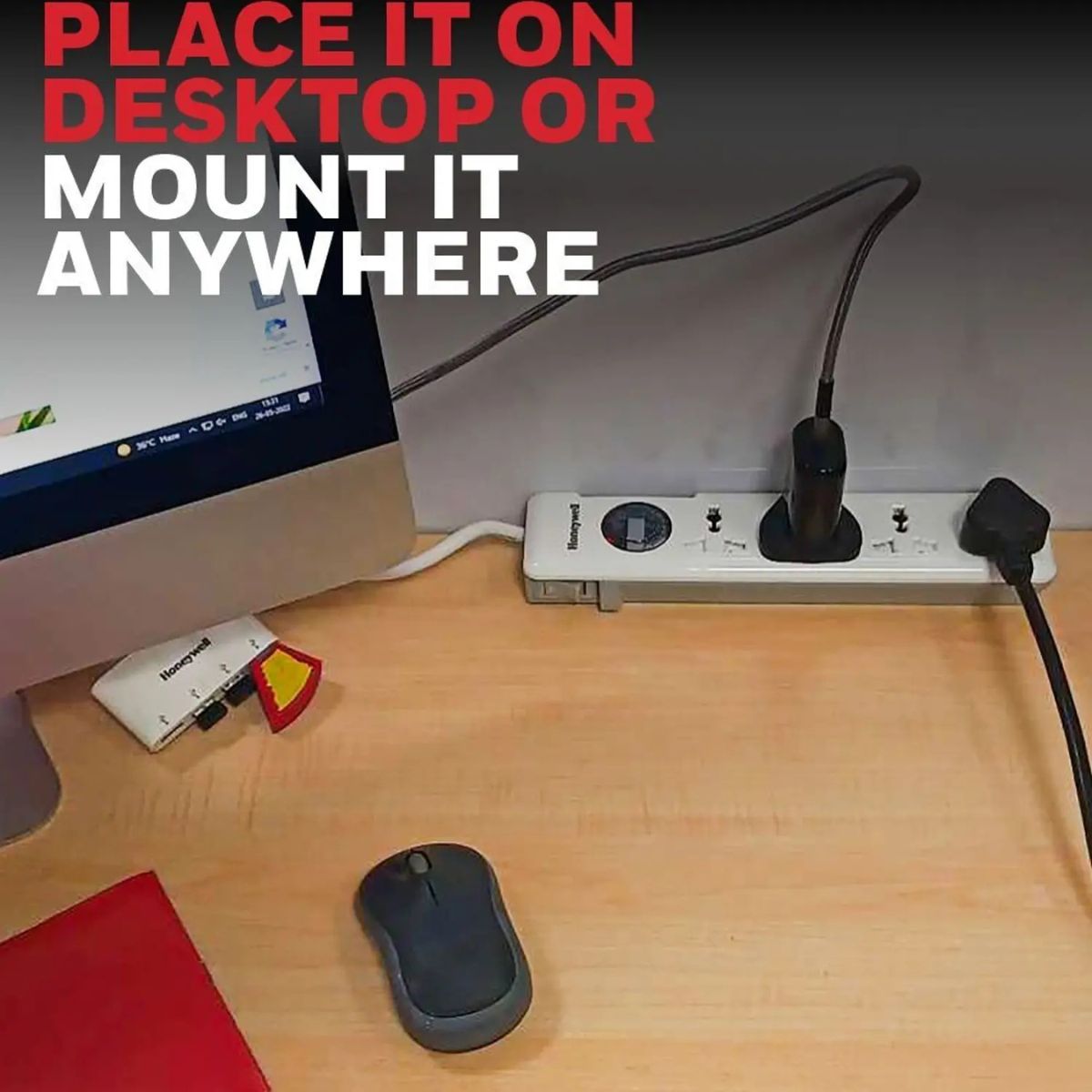 Honeywell Surge Protector - 4 Universal Sockets, 1.5 Meter Cord, White