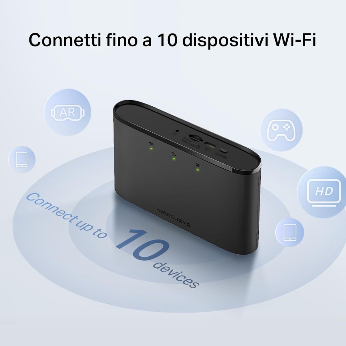 MERCUSYS MT110 4G LTE Mobile Wi-Fi Hotspot | 150 Mbps | 2200 mAh Battery | 10 Devices | 2.4 GHz Wi-Fi