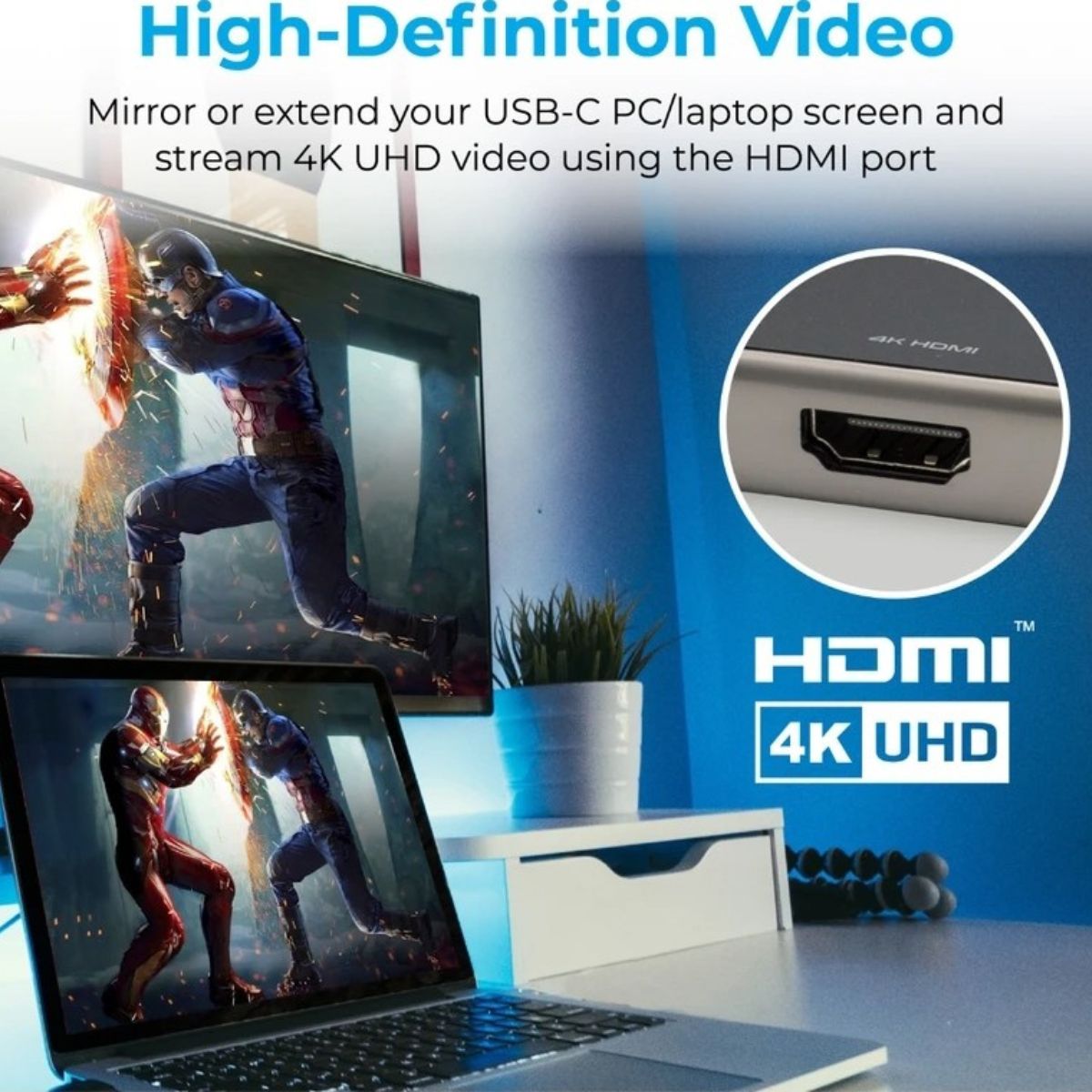 Promate PrimeHub-Go 9-in-1 USB-C Hub | 100W Power Delivery | Compact Multiport Adapter