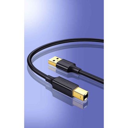 UGREEN USB 2.0 Printer Cable 1.5M Gold-Plated – High-Speed A to B Cable for Printer, Scanner & Fax (US135, Black)