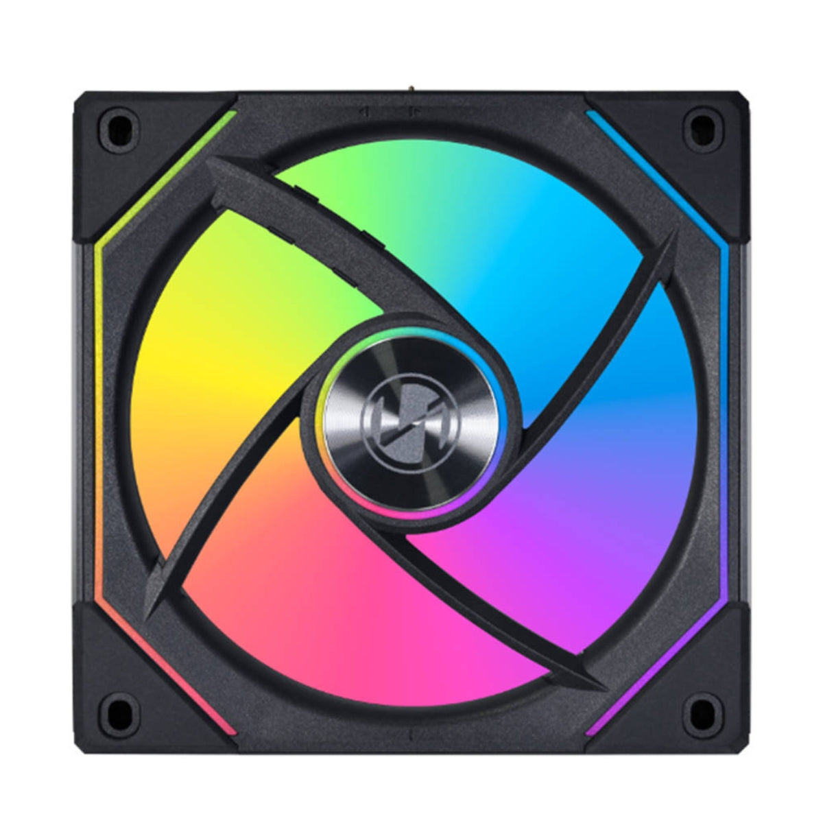 Lian Li SL-Infinity 120 RGB UNI Fan – Infinity Mirror Design, 2100 RPM, 61.3 CFM Airflow, PWM, Fluid Dynamic Bearing, Pack of 3 | Black / White