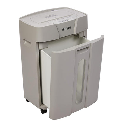 Maxi Micro Cut Shredder MX-DM800M – High Security Micro-Cut, 8-Sheet Capacity, 2×12mm Shred Size, 15L Bin, P-5 Security Level, Black/Grey