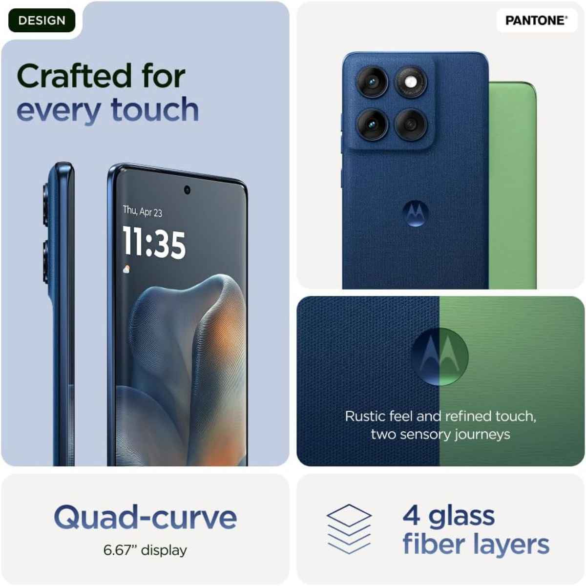 Motorola Edge 60 5G Smartphone, 12GB RAM + 12GB RAM Boost, 512GB Storage, MediaTek Dimensity 7300, 6.67" pOLED 120Hz Display, 50MP AI Camera, IP68/IP69, Android 15, PANTONE Shamrock, UAE Version