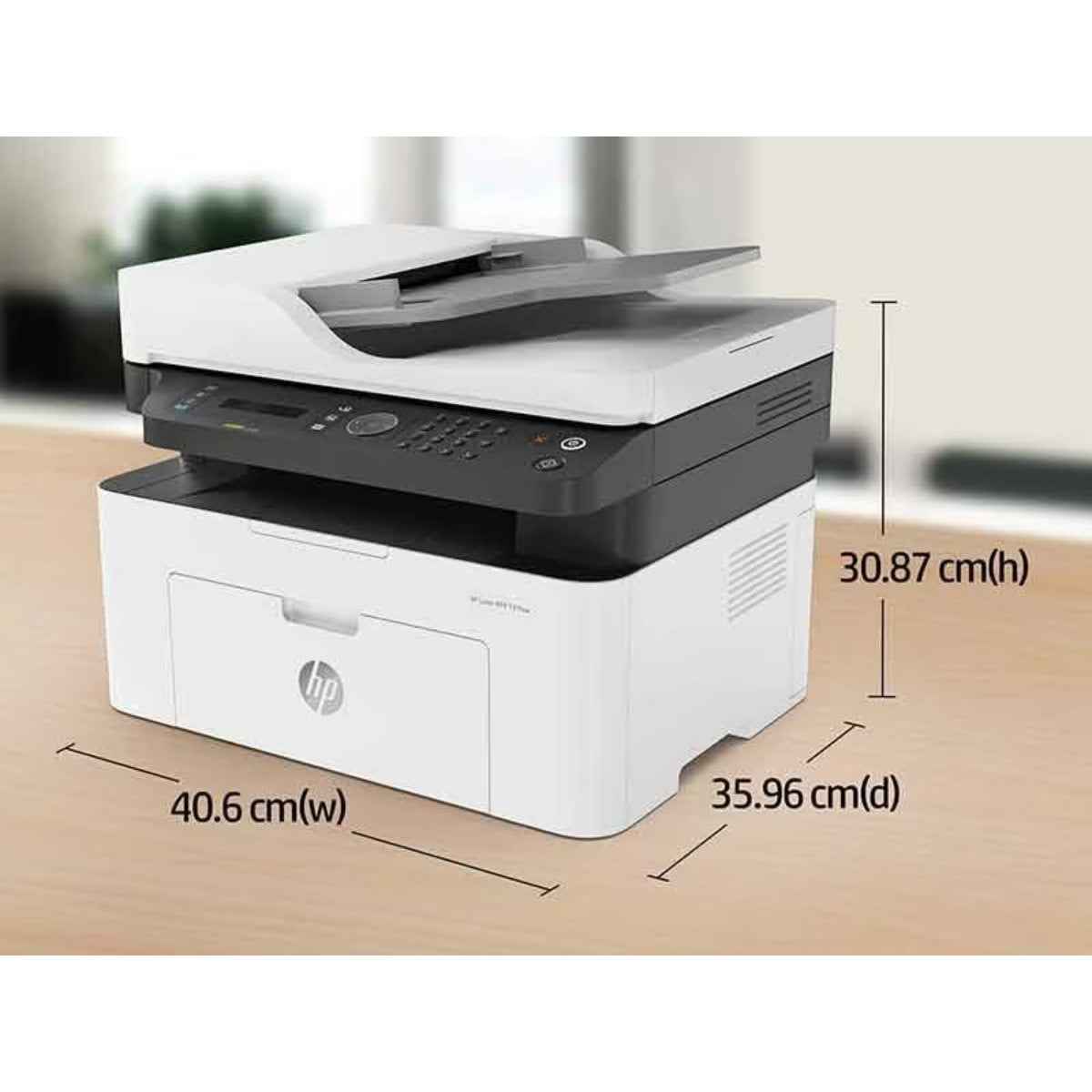 HP MFP 137fnw Multifunction Laser Printer, Print/Copy/Scan, 20ppm Printing Speed, Ethernet Interface, 150 Sheets Input Capacity, ‎128MB RAM Size, White | ‎4ZB84A