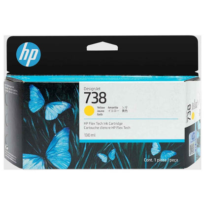 HP 738 DesignJet Ink Cartridges | Black, Cyan, Magenta & Yellow | Genuine HP Ink for DesignJet Large Format Printers