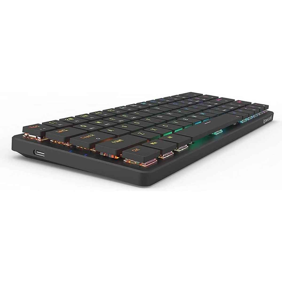 Redragon Elise Pro K624P Wired/Wireless Low-Profile Mechanical Keyboard, 63 Keys, RGB Backlit, Up to 20 Hours Battery Life, Black | K624P-KBS