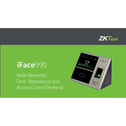 ZKTeco iFace990 Fingerprint & Face Recognition Time Attendance Terminal, 4.3" TFT Touch Screen, Multi-Biometric Verification, TCP/IP & USB Host | iFace990