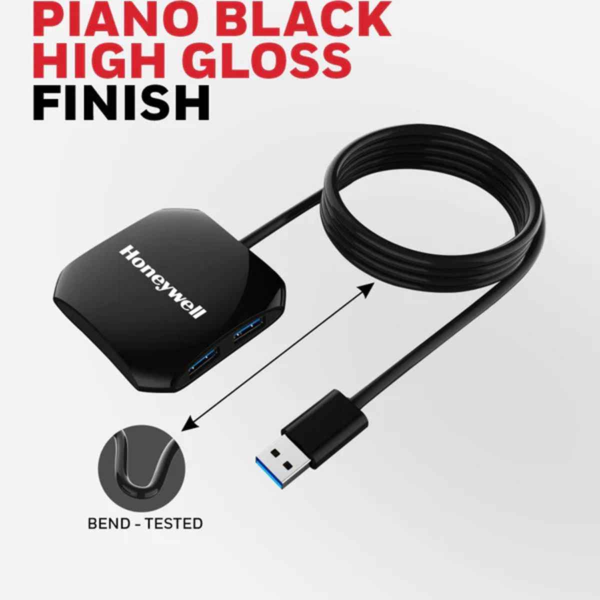 Honeywell Momentum Port 4-1 USB 3.0 Hub,Transmission Speed 5GBPS,Universally Compatible with All USB PC,Laptop, Speaker, Mobile, Pen Drive, Hard Drive, Keyboard Printer