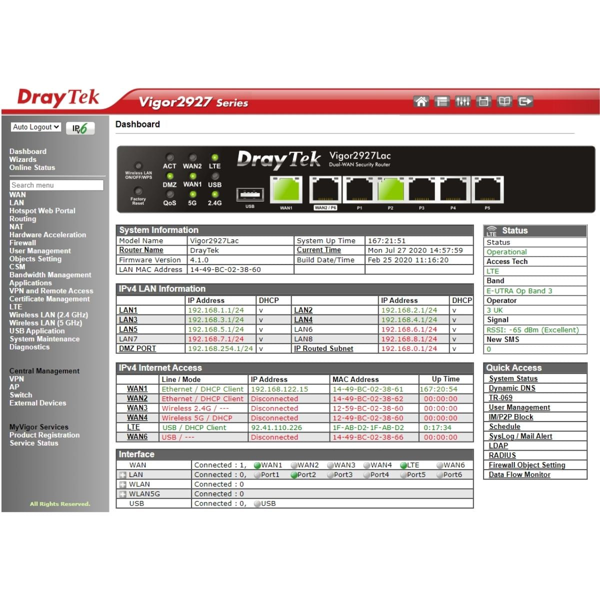 DrayTek Vigor 2927ax Dual WAN VPN Firewall Router | Wi-Fi 6 | Business Networking