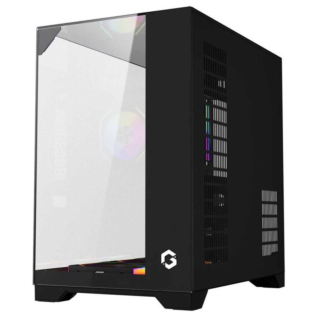 GAMEON Valkyrie I GO-VALKYRIEI-M Mid Tower Gaming Case | ATX / M-ATX / ITX | 7× 120mm ARGB+PWM Fans | 360mm Water Cooling | 400mm GPU Support | Black
