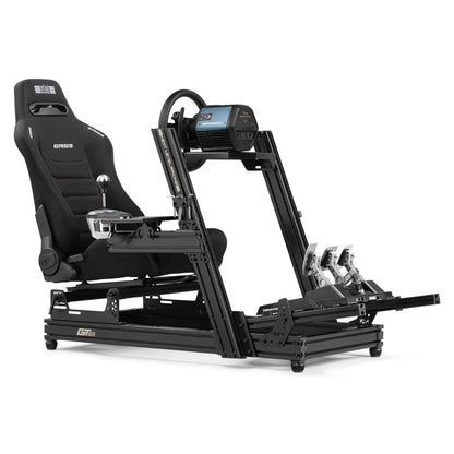 Next Level Racing ERS3 Elite Reclining Seat Fabric & SIMAERO Mesh Edition, Robust Double Seat Recliner Mechanism, Coupled with Durable Materials, Lumbar Support, Black | NLR-E052