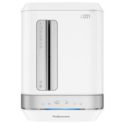 Fellowes Powershred LX221 Micro-Cut Office Shredder | 20 Sheet Capacity | P-5 Security Level | 30 Minute Continuous Run Time | 30L Pull-Out Bin | White | 5050501