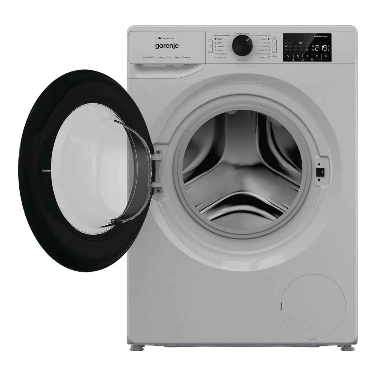 Gorenje WPNEI82A1SWA 8 kg Smart Front Load Washing Machine – 1,200 rpm, Grey Metallic
