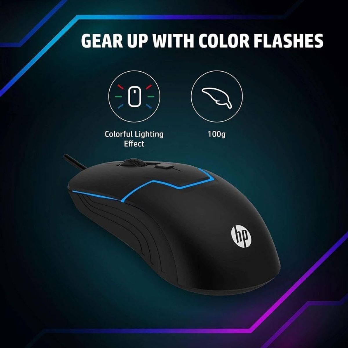 HP M100 USB Wired versatile and reliable Gaming Optical Mouse – Black | 1QW49AA