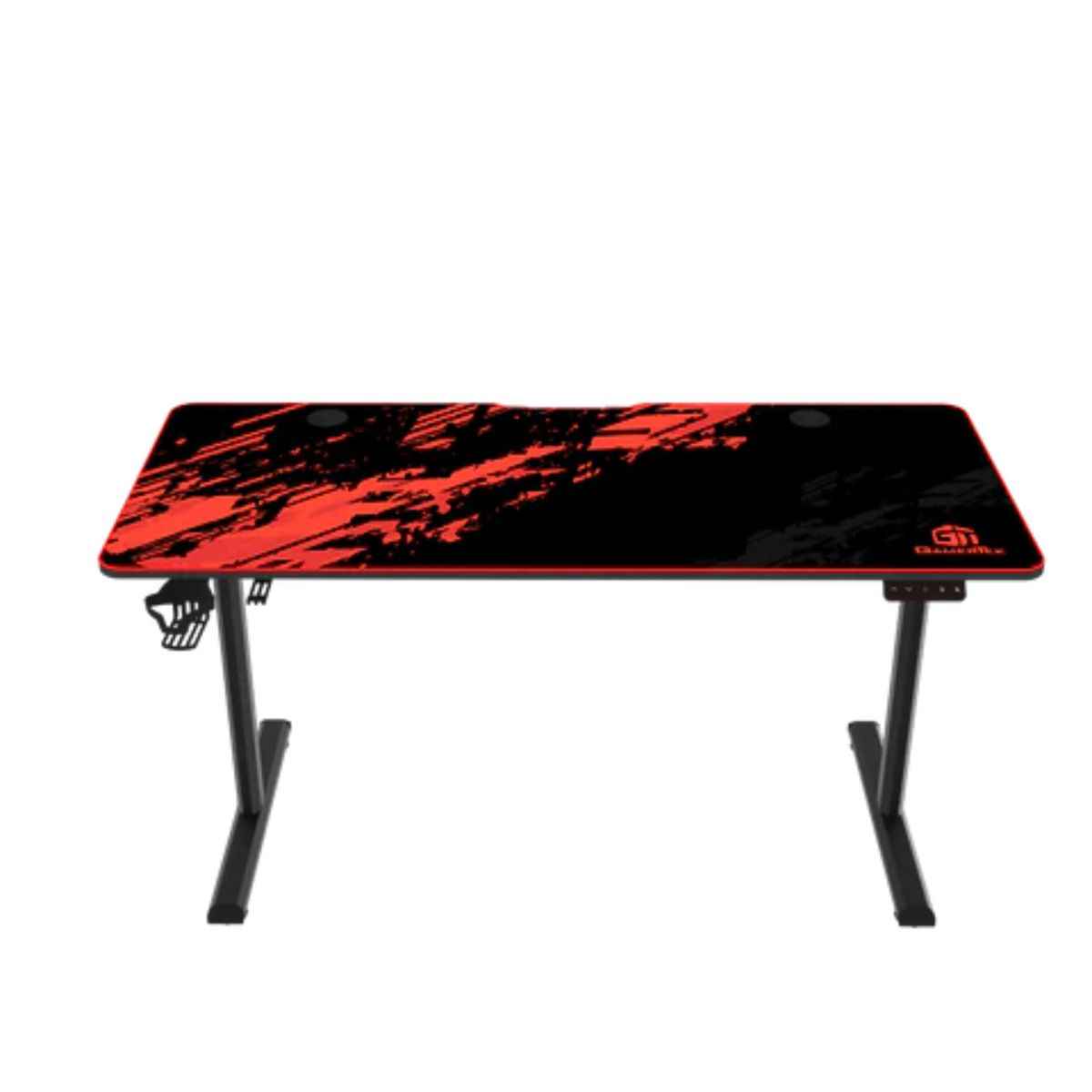 GamerTek GT-Elevate X Gaming Desk – Adjustable Height, Sit & Stand, 140x60cm, Red & Black