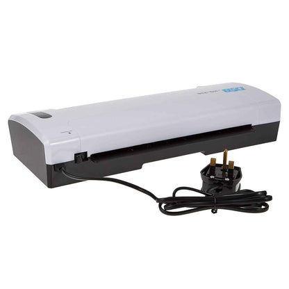 DSB A4 Laminator + Trimmer HQ236 – Hot &amp; Cold Laminating, 2-Roller System, Built-in Cutter, 230mm Width, Compact Portable Design
