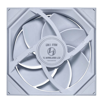 Lian-Li UNI FAN TL140 LCD Wireless Case Fan – 140mm Fan, 1.6" IPS Display, 1600 RPM, 68.1 CFM Airflow, Fluid Dynamic Bearing, White | 14TLLCD1W1W