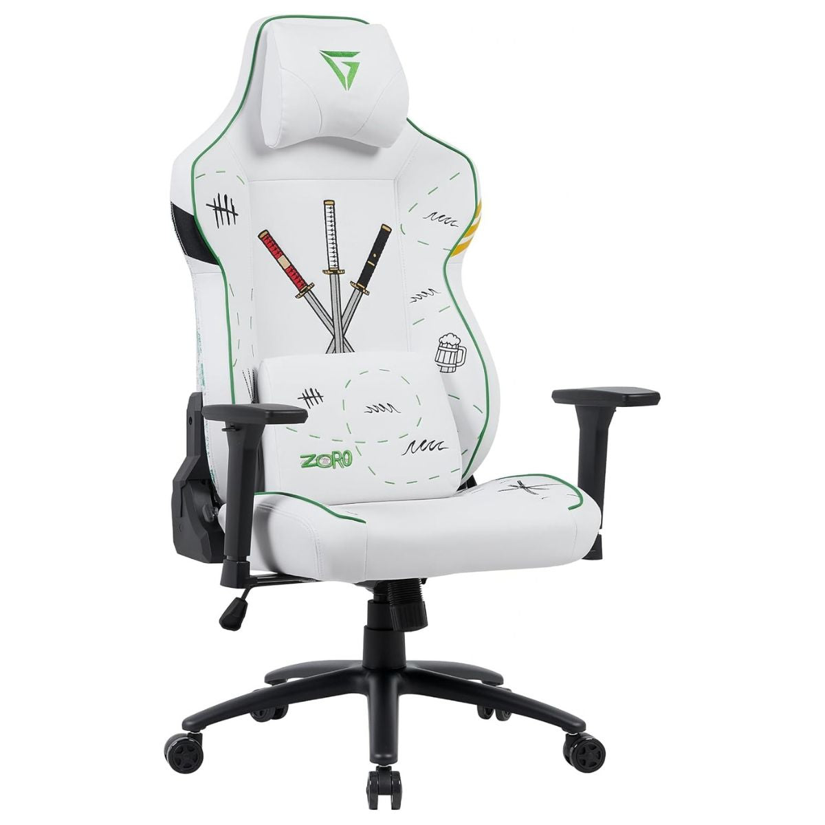 GamerTek Quest Conqueror Zoro Edition Gaming Chair | PU & Fabric | 4D Armrests | Recline | 150kg Capacity | RT00010