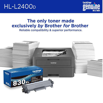 Brother HL-L2400D Compact Mono Laser Printer, Automatic Duplex Printing, Up to 30/32 ppm, USB Connectivity, Black | HL-L2400D