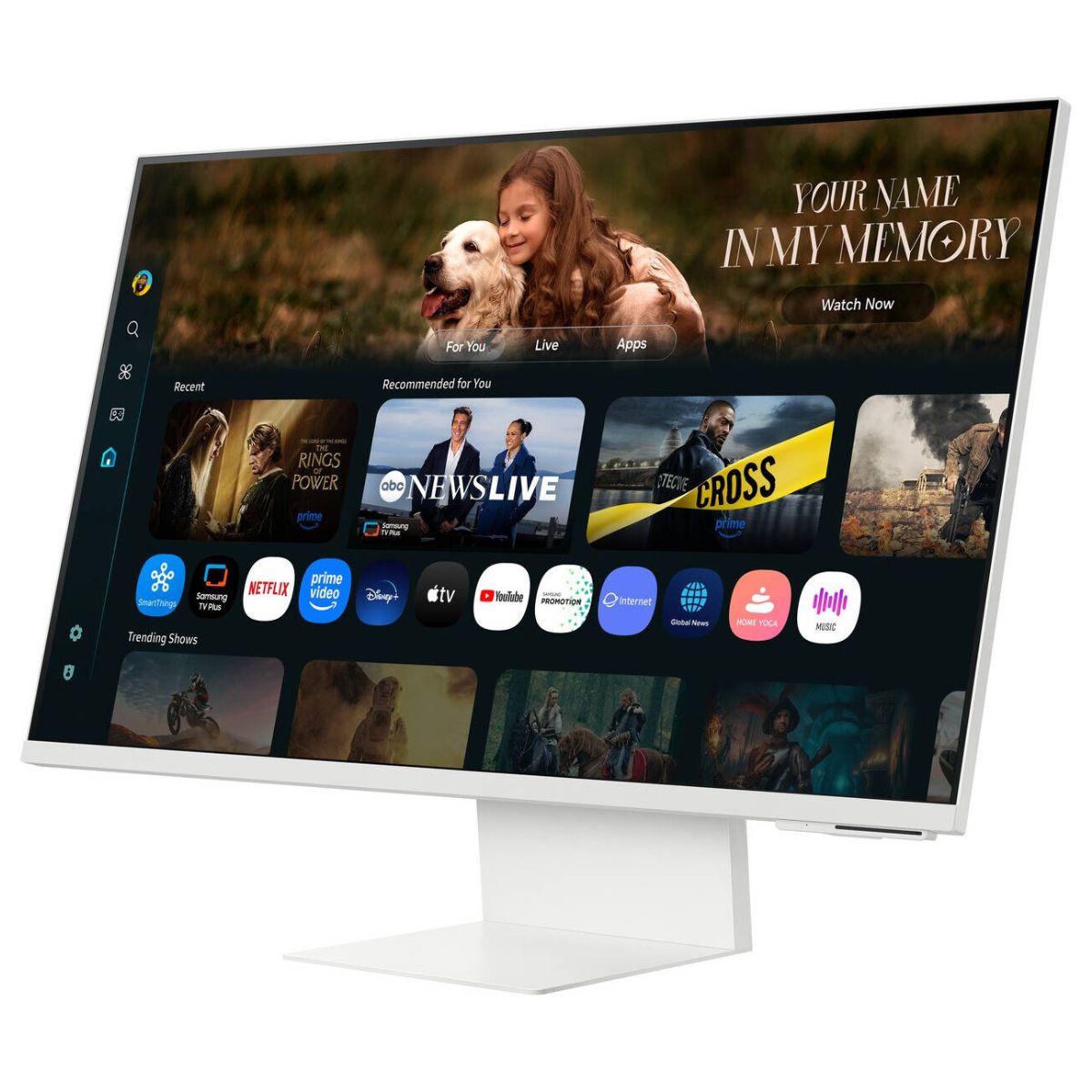 Samsung M8 M80F 4K Vision AI Smart Monitor, 32" VA Display, 4K Resolution, 60Hz Refresh Rate, 4ms (GTG) Response Time, Tizen OS, Adaptive Picture, Game Bar 2.0, White