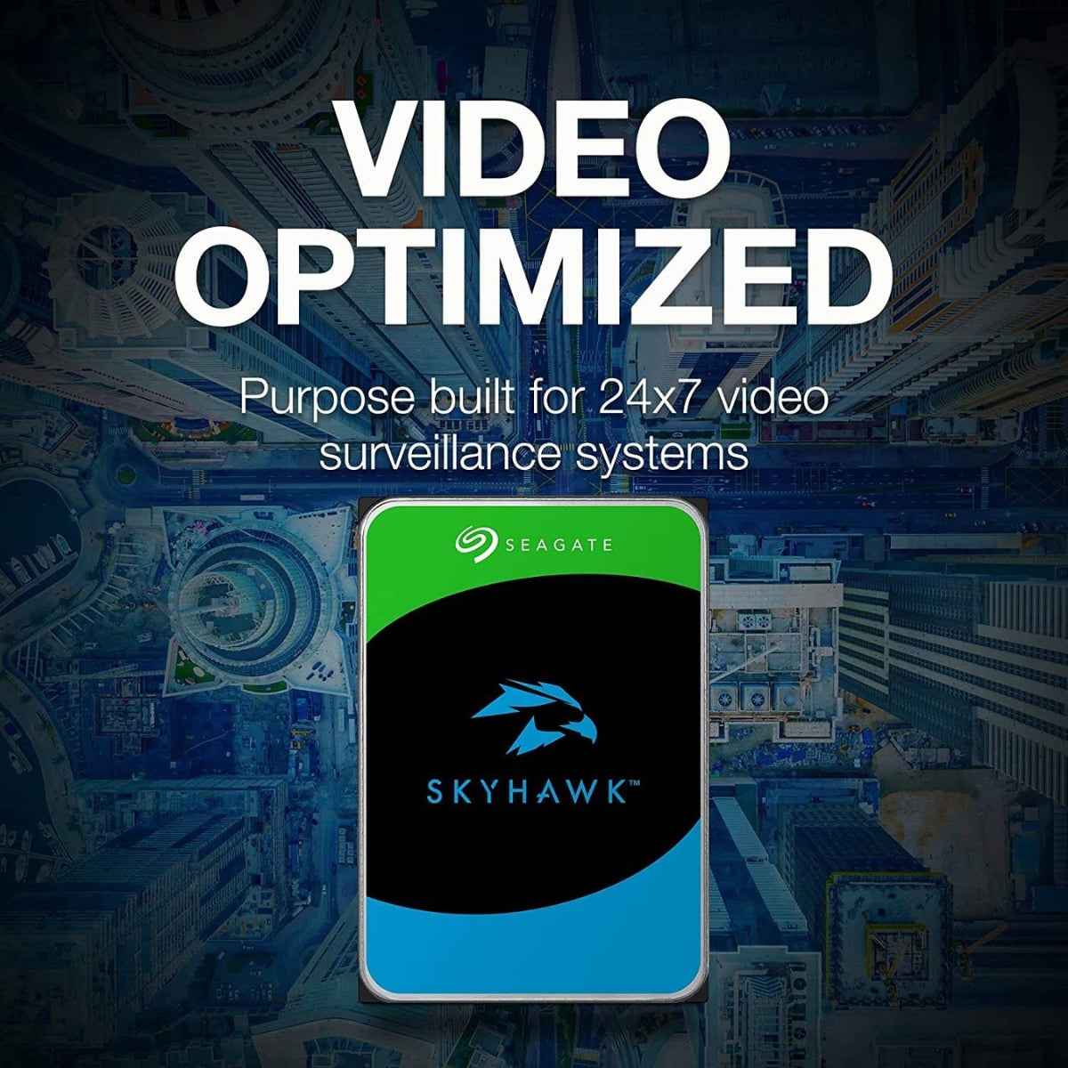 Seagate 2TB SkyHawk Surveillance SATA III 3.5" Internal Hard Drive, 256MB Cache, 5400 RPM, Up to 180 MB/s Sustained Transfer Rates, 1 Million Hours MTBF, Supports up to 64 HD Cameras