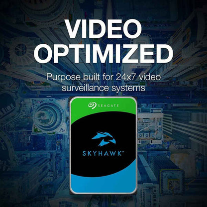 Seagate 2TB SkyHawk Surveillance SATA III 3.5" Internal Hard Drive, 256MB Cache, 5400 RPM, Up to 180 MB/s Sustained Transfer Rates, 1 Million Hours MTBF, Supports up to 64 HD Cameras