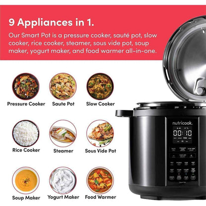 Nutricook Smart Pot 2 6L – NC‑SP204K 9‑in‑1 Electric Multicooker with 12 Smart Programs