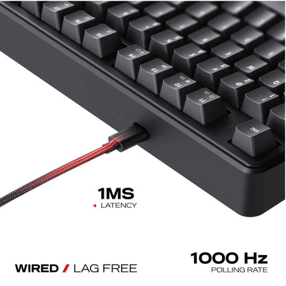 Cybeart Akula 99 Lite Mechanical Gaming Keyboard | 99% Compact Full-Size Layout | Hot-Swappable Linear Switches | RGB Backlit | USB-C Wired | Media Knob | Black | KB-AKULA99LITE-CYB01