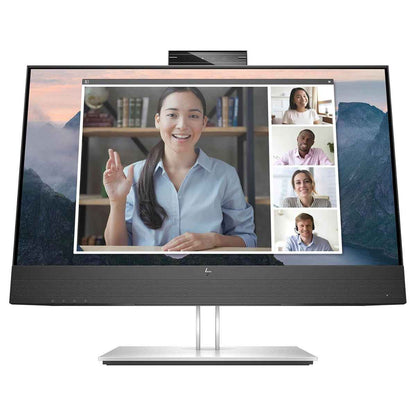 HP E24mv G4 23.8" Full HD LCD Monitor 16:9 IPS, Anti Reflective, 1920 x 1080, HDMI - VGA - DisplayPort, USB Hub, Webcam, Video - Audio, Black - Silver