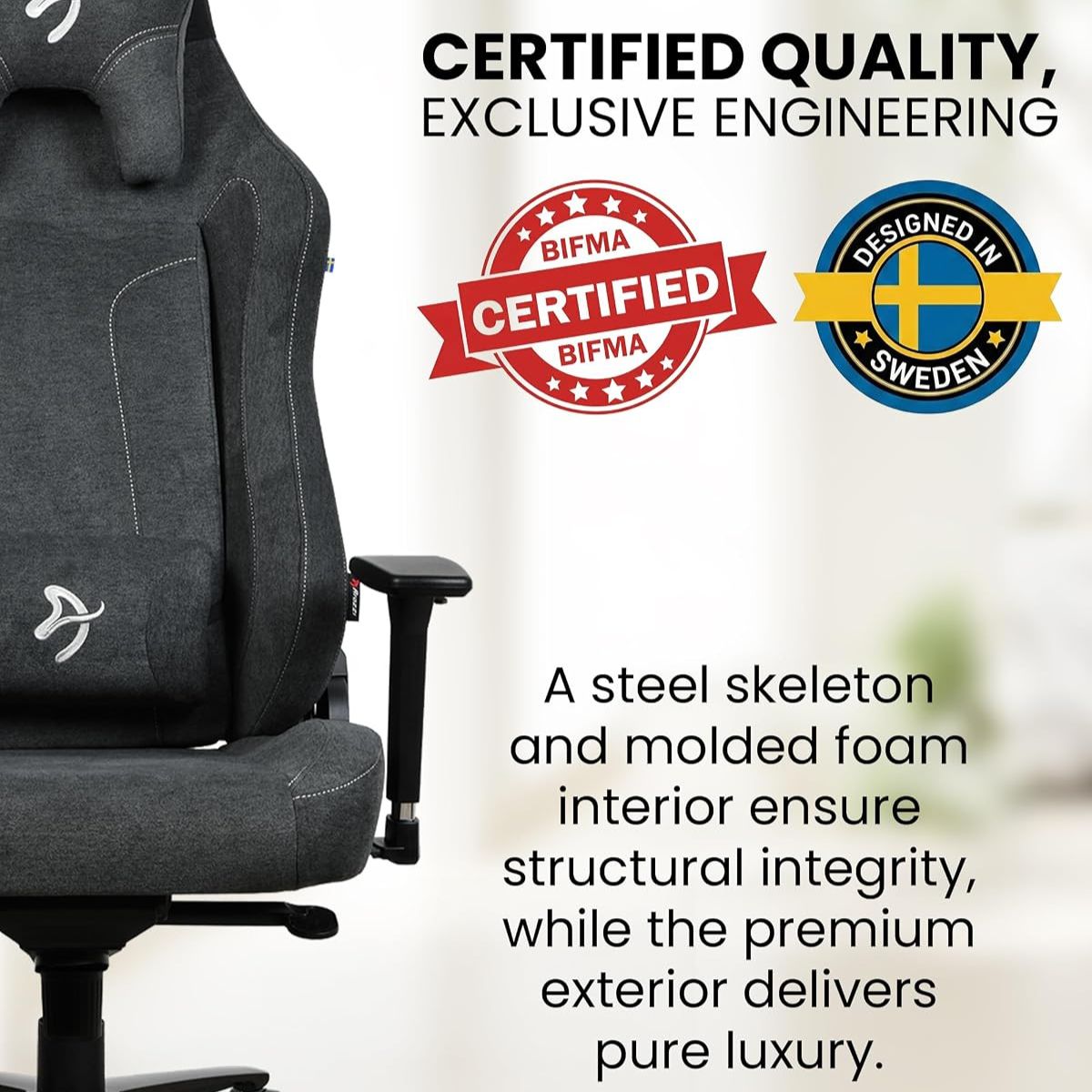 Arozzi Vernazza XL Soft PU Leather Ergonomic Office & Gaming Chair | High Backrest | Reclining | Adjustable Lumbar & Neck Support | Dark Grey | VERNAZZA-XL-SPSF-PBK