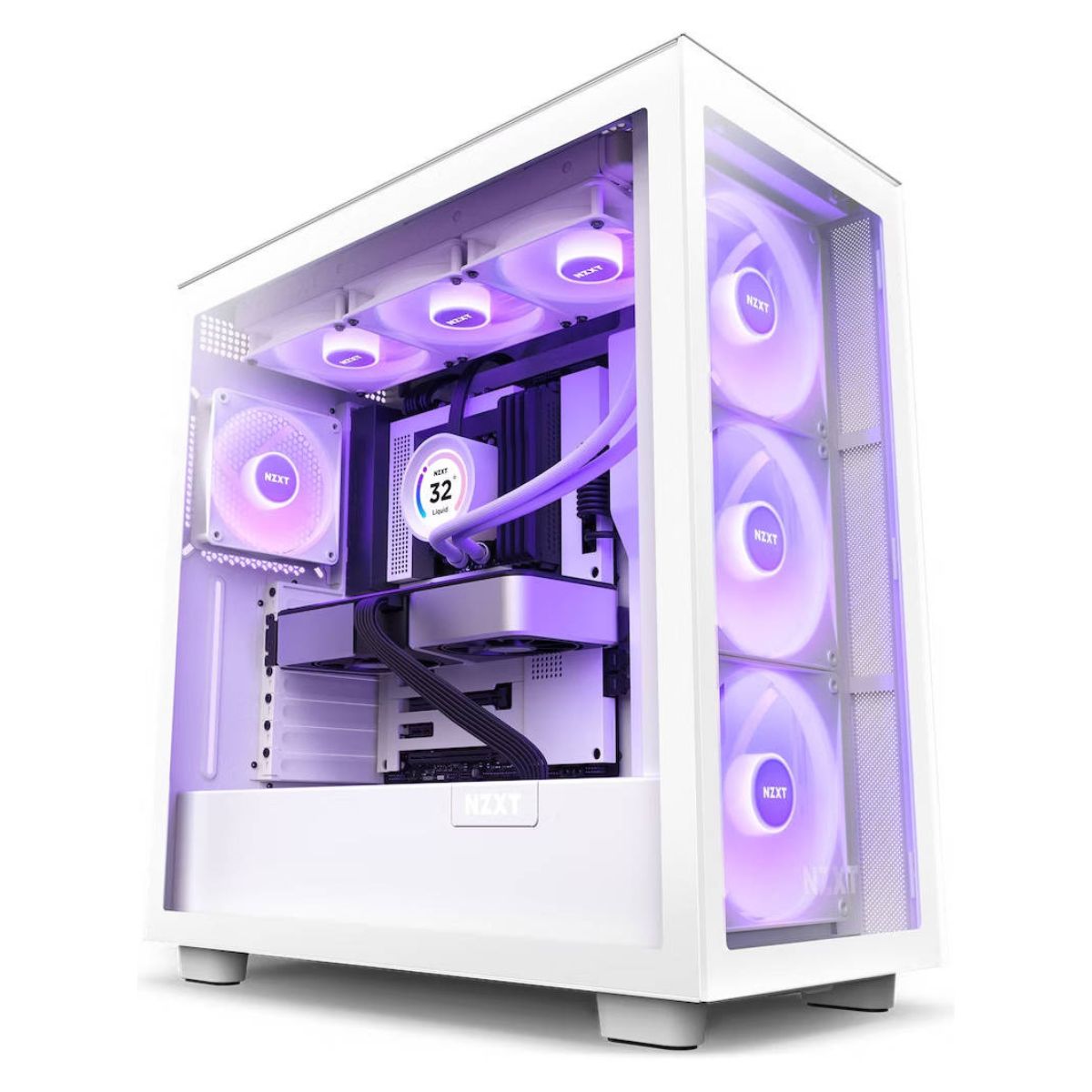 NZXT Kraken Elite 360 RGB (2023) AIO Liquid CPU Cooler, 360mm Radiator, 2.36" LCD Display, 3x 120mm RGB PWM Fans, 1800 RPM, 78.86 CFM Airflow, White | RL-KR36E-W1