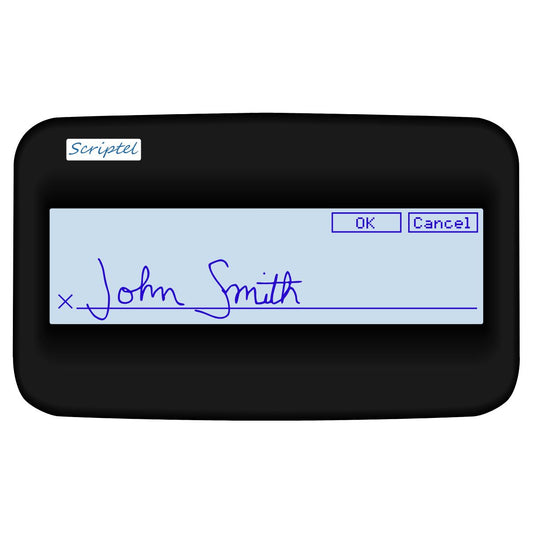 Scriptel ST1570-6FT ProScript LCD Backlit Signature Capture Pad – 1x5 Display, Electronic Signature Input, Compact Business Signing Solution
