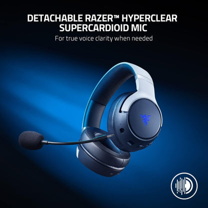 Razer Kaira Pro for PlayStation Dual Wireless Headset White/Black RZ04-04030100-R3M1, For PS5, With Haptics, 50mm Drivers Diameter, 20 Hz – 20 kHz Frequency Response, 108 dB Sensitivity,