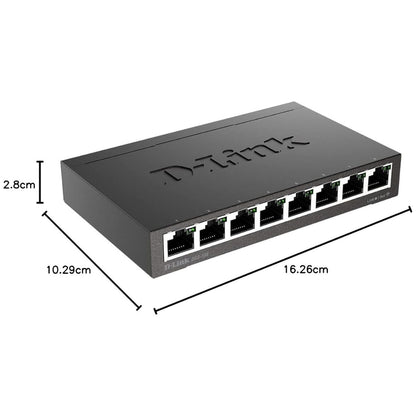D-Link DGS-108 Unmanaged Switch – 8-Port Gigabit Ethernet, Plug & Play Network Expansion