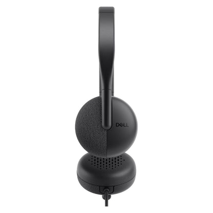 Dell WH3024 Wired On-Ear Headset | 28mm Speakers | Passive Noise Cancellation | AI Beam Forming | USB Type-C | 2m Cable | Black | 520-BBDS