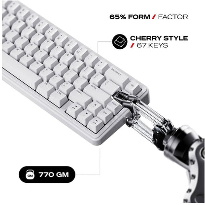 Cybeart Akula 65 Signature Edition Gaming Keyboard – 65% Compact Layout, Pre-Lubed Mechanical Switches, Hot-Swappable Keys, RGB Backlighting, Tri-Mode Connectivity