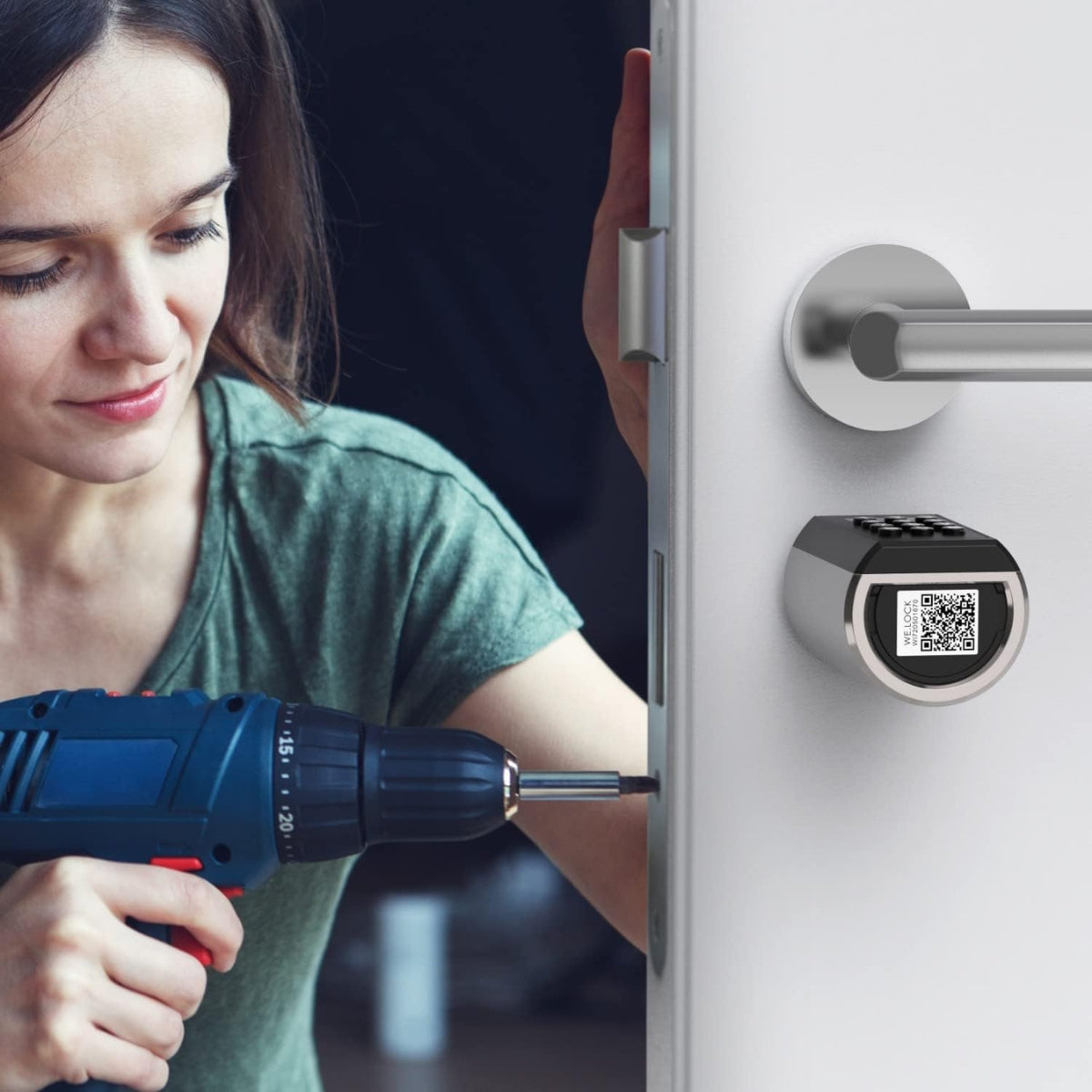 WELOCK PCB41 Smart Keypad Door Lock – Password &amp; RFID Electronic Smart Lock, Bluetooth App Control, Keyless Entry, Black | PCB41