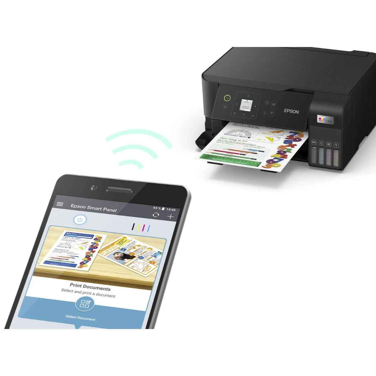 Epson EcoTank L3560 Home Ink Tank Printer, High-Speed A4 Colour 3-in-1 Printer With Wi-Fi Direct, Photo Printer, With Smart App Connectivity, Black | L3560